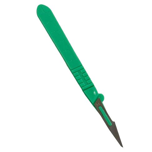 Sterile #11 Disposable Scalpels with Plastic Handle and Measuring Ruler Feature (0cm to 6cm) Individually Foil Wrapped (5) in Saudi Arabia
