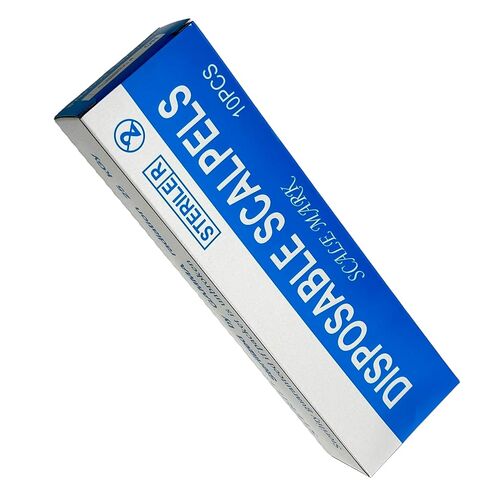 Sterile #11 Disposable Scalpels with Plastic Handle and Measuring Ruler Feature (0cm to 6cm) Individually Foil Wrapped (5) in Saudi Arabia