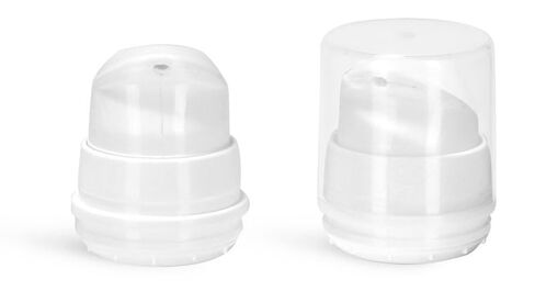 32 mm Plastic Pumps, 32 mm White Polypropylene Mini Airless Pumps w/Snap On Caps and Overcaps in Kuwait