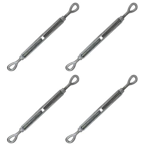 US Cargo Control 5/8 Inch x 12 Inch Eye and Eye Galvanized Turnbuckle, Working Load Limit 3,500 Pounds, 4 Pack, Uses: Tower, Suspension, Mining, Rigging, Tensioning in Saudi Arabia