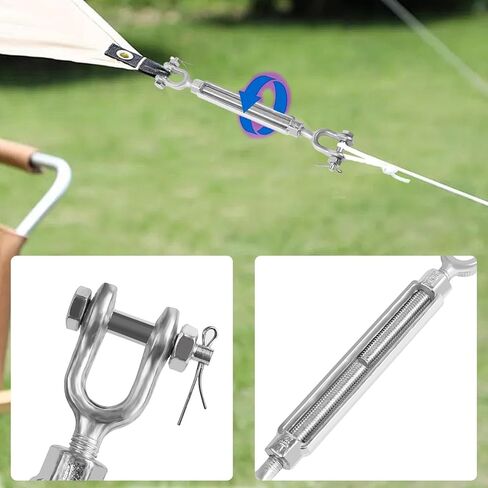 HomelyNest Heavy Duty Turnbuckle Tensioner, 2200 lbs Working Load Limit, Weather Resistant Hot Dipped Galvanized Steel, Jaw and Jaw Turnbuckles for Cables Wire, Carbon Steel (3/8 * 6) in Saudi Arabia