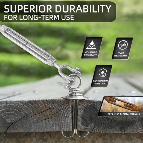 HomelyNest Heavy Duty Turnbuckle Tensioner, 2200 lbs Working Load Limit, Weather Resistant Hot Dipped Galvanized Steel, Jaw and Jaw Turnbuckles for Cables Wire, Carbon Steel (3/8 * 6) in Saudi Arabia