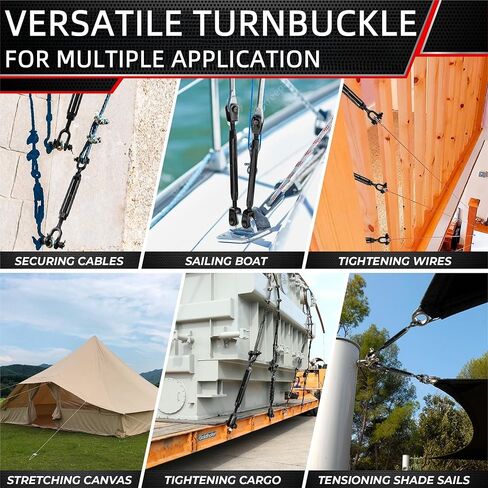 HomelyNest Heavy Duty Turnbuckle Tensioner, 2200 lbs Working Load Limit, Weather Resistant Hot Dipped Galvanized Steel, Jaw and Jaw Turnbuckles for Cables Wire, Carbon Steel (3/8 * 6) in Saudi Arabia