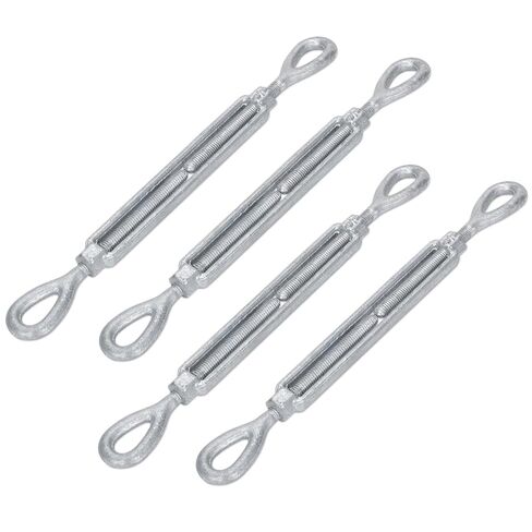 3/8 Inch X 6" Galvanized Turnbuckle Hook,Heavy Duty Stainless Steel Swivel Eye and Eye Turnbuckle,1200 LBS Working Load Limit,Suitable for Industrial and Construction Applications(4 Pack) in Kuwait