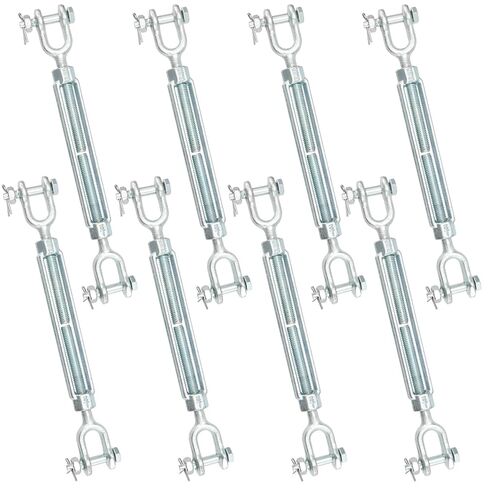 8 قطع 1/4 بوصة M6 وصلة ربط المقطورة، 304 وصلة ربط المقطورة من الفولاذ المقاوم للصدأ، حد حمل العمل 1200 رطل، شداد وصلة ربط الفك للخدمة الشاقة لسلسلة كابلات الأسلاك، خيمة ظل الشمس، سطح السفينة in Kuwait