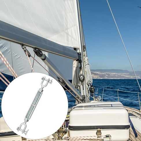 8 قطع 1/4 بوصة M6 وصلة ربط المقطورة، 304 وصلة ربط المقطورة من الفولاذ المقاوم للصدأ، حد حمل العمل 1200 رطل، شداد وصلة ربط الفك للخدمة الشاقة لسلسلة كابلات الأسلاك، خيمة ظل الشمس، سطح السفينة in Kuwait