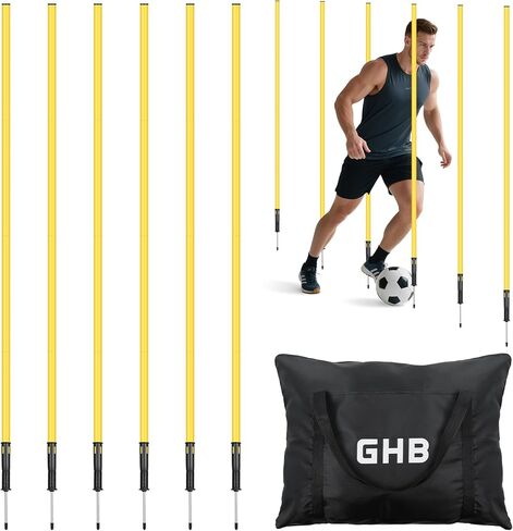 GHB Agility Poles 6 Pack 6ft Sports Soccer Training Poles,Detachable Speed Training Equipment Football Accessories in Kuwait