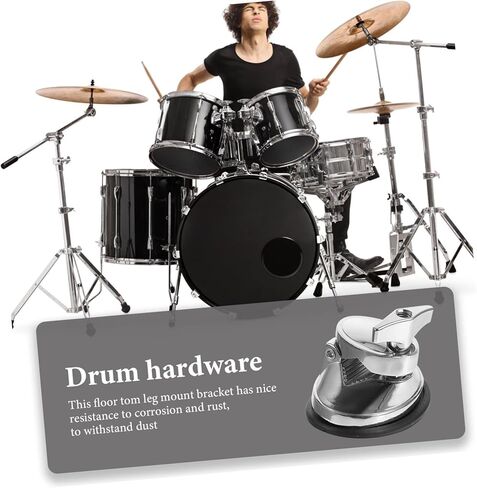 BESPORTBLE Drum Tom Leg Mounting Bracket Sturdy Plated Replacement Holder for Convenient Installation and Durability Compatible with Various Drum Tom Parts in Saudi Arabia