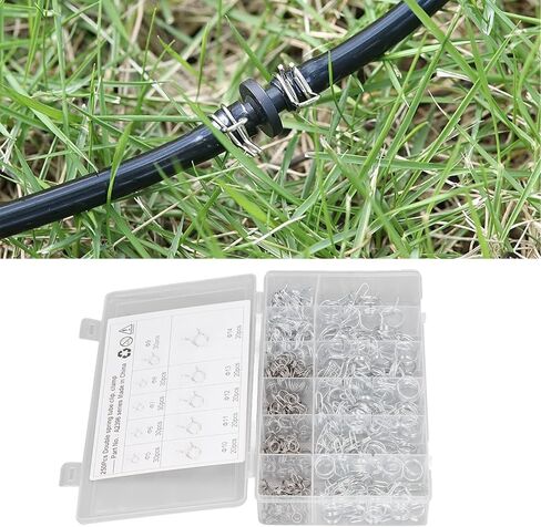 250PCS Double Wire Irrigation Hose Clamp Blue White Zinc, Hose Tube Spring Clips with Storage Box -, Durable Material, Ideal for and Automotive Us in Saudi Arabia