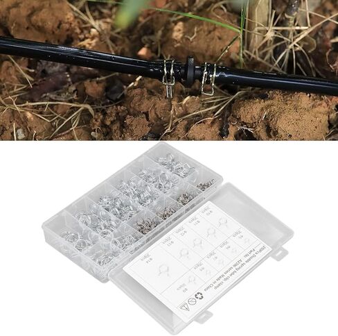 250PCS Double Wire Irrigation Hose Clamp Blue White Zinc, Hose Tube Spring Clips with Storage Box -, Durable Material, Ideal for and Automotive Us in Saudi Arabia