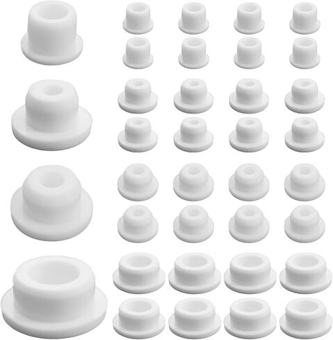 32 PCS Bathtub Jet Covers Silicone Hole Plug Waterproof Tube Plugs White 4 Sizes Bathtub Plug Fit for 12mm 14mm 16mm 22-23mm Bathtub Hole in Kuwait