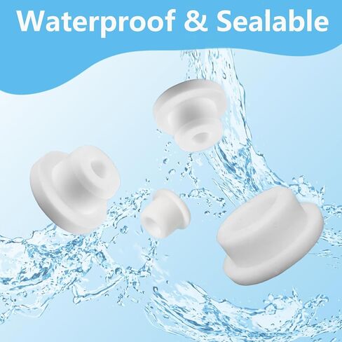 32 PCS Bathtub Jet Covers Silicone Hole Plug Waterproof Tube Plugs White 4 Sizes Bathtub Plug Fit for 12mm 14mm 16mm 22-23mm Bathtub Hole in Kuwait