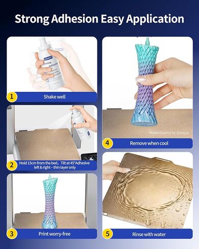 LANDU 3D Printing Adhesive, 3D Printer Build Plate Bed Adhesive Glue Reduces Warping for ABS, ASA, PLA, and PETG Filament Suitable for Various 3D Printing Beds, 3D Glue for 3D Printing - 150ml in Kuwait