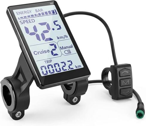 عداد شاشة LCD للدراجة الكهربائية، M5 LCD E Bike Display 5 Pin 24V 36V 48V 60V، شاشة لوحة سكوتر E للدراجات الكهربائية 31.8 مم، 22.2 مم in Kuwait