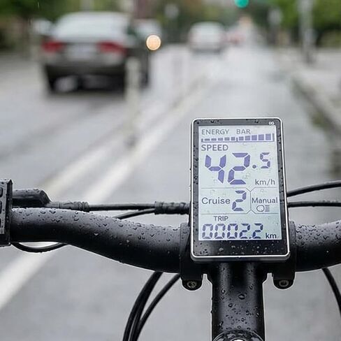 عداد شاشة LCD للدراجة الكهربائية، M5 LCD E Bike Display 5 Pin 24V 36V 48V 60V، شاشة لوحة سكوتر E للدراجات الكهربائية 31.8 مم، 22.2 مم in Kuwait