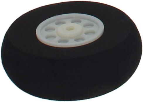 Heyiarbeit 4pcs 1.97" RC Model Airplane Foam Wheel Replacement for DIY RC Remote Plane Aircraft Grill Wheel with Plastic Hub Black White in Saudi Arabia