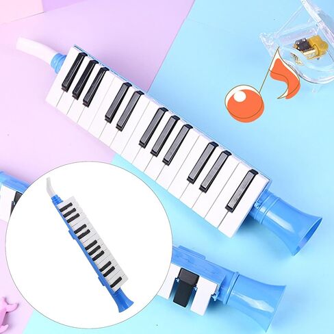 QM27A 27 Key Plastic Wind Piano Melodica Keyboard Harmonica 43x8cm, Blue in Saudi Arabia