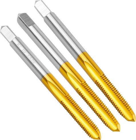 3Pcs 10-32 UNF Thread Tap Set,Right Hand 10-32 UNC M2 HSS Thread Milling Tap,Taper+Plug+Bottom Threading Hand Tap in Saudi Arabia