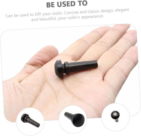 6pcs Violin Ebony Tail Pins Fish Eye Durable Lightweight Violin Endpin Accessories for Enhanced Sound Quality and Noise Reduction in Saudi Arabia