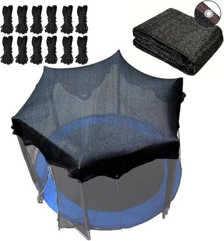 غطاء الظل الترامبولين بنسبة 90 ٪ نسبة التظليل السوداء Sunshade Tup Top Cover 10ft 12ft 14ft 14ft للترامبولين الدائري ، يسهل التثبيت لملعب الفناء الخلفي ، صافي شمس في الهواء الطلق ، خيمة فقط (يناسب 10-12 قدمًا) in Kuwait