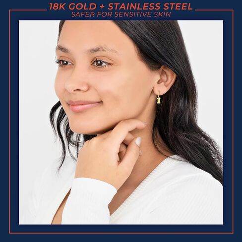 Stone Armory Earrings for Illinois Fighting Illini – 18K Gold Plated Stainless Steel Jewelry Designed for Sensitive Skin – A Gift for University of Illinois Fans, Women, and Graduates in Saudi Arabia