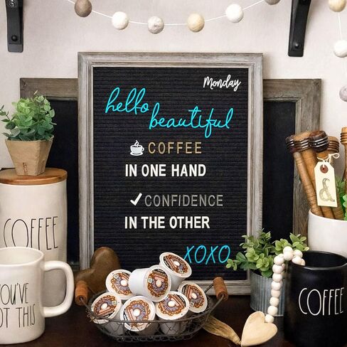 Rustic Felt Letter Board Bundle Farmhouse Vintage Barn Wood Frame and Stand by Felt Creative Home Goods Changeable Message Memo Board 700+ Letter Set Numbers (Natural Wood, 10x10 Inches) in Kuwait