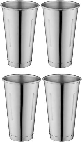 Soro Essentials- 30 oz. Stainless Steel Malt Milkshake Mixing Cup Set of 4- Milkshake Cups Immersion Hand Blender Malt Cups Stackable Chilling Glasses Cocktail Mixing Cups for Home Bar Restaurants in Saudi Arabia