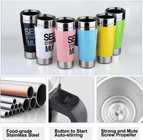GIFTER Automatic Self Stirring Mug Smart Electric Mixing Cup for Coffee Milk Juice Insulated Stainless Steel Drinkware in Kuwait