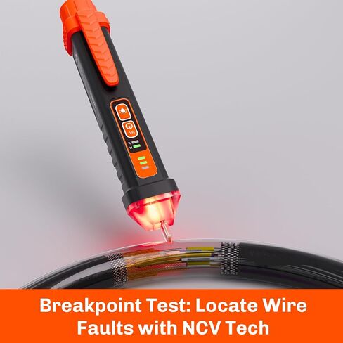 Non Contact Voltage Tester Pen, Electrical Tester Pen, AC 12/48-1000V Dual Sensitivity, Live/Neutral Wire Detector with LED Flashlight & Audible Alarm, Safety Certified, Breakpoint Finder in Kuwait