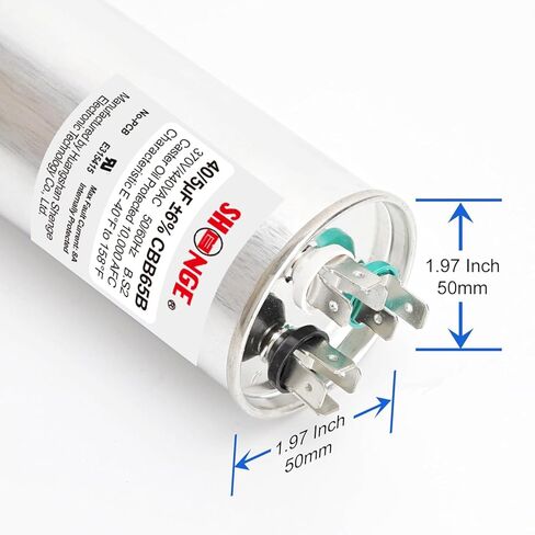 40+5uF 40/5 MFD ±6% 370V/440V CBB65B AC Capacitor, Dual Run Round Capacitor Replacement for HVAC Motor Start, Fan Start, Heat Pump, Condenser Straight Cool in Kuwait