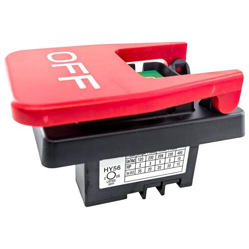 HY56 Universal 120V/230V Single-Phase Emergency Stop Switch for Woodworking Machinery & Industrial Equipment - 2-Pole Electromagnetic Motor Control (Compatible with KEDU HY56 Model) in Saudi Arabia