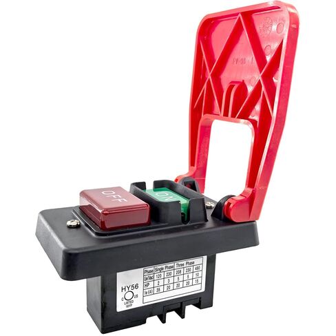 HY56 Universal 120V/230V Single-Phase Emergency Stop Switch for Woodworking Machinery & Industrial Equipment - 2-Pole Electromagnetic Motor Control (Compatible with KEDU HY56 Model) in Saudi Arabia