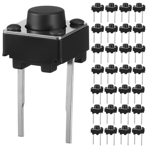 40 PCS 2 Pin Momentary Tactile Tact Push Button Switches, 6x6x5 mm Micro Tactile Switch Through Hole for Breadboard Panel PCB in Saudi Arabia