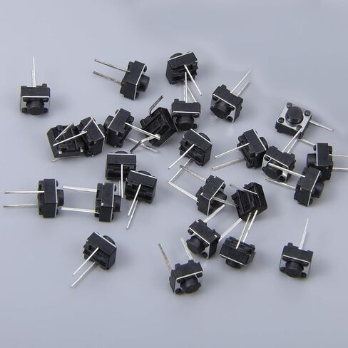 40 PCS 2 Pin Momentary Tactile Tact Push Button Switches, 6x6x5 mm Micro Tactile Switch Through Hole for Breadboard Panel PCB in Saudi Arabia