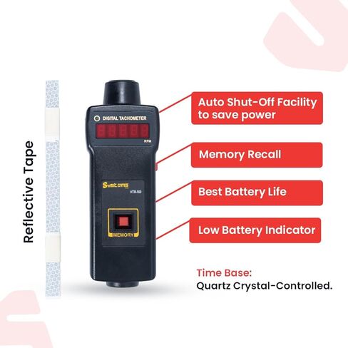 يوفر مقياس سرعة الدوران الرقمي غير التلامسي HTM-560 دورة في الدقيقة دقيقة وسهلة الاستخدام، واستدعاء الذاكرة، ومقياس سرعة الدوران بالليزر، ومؤشر انخفاض البطارية، وهو مقياس سرعة الدوران غير التلامسي. in Kuwait