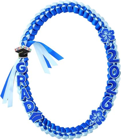 Hotop Graduation Leis Kids Kindergarten Class of 2025 Money Leis 47.2 Inch Double Braided Ribbon Necklace for Boys Girls Kindergarten Ribbon Handmade Congrats Graduation Gift in Kuwait