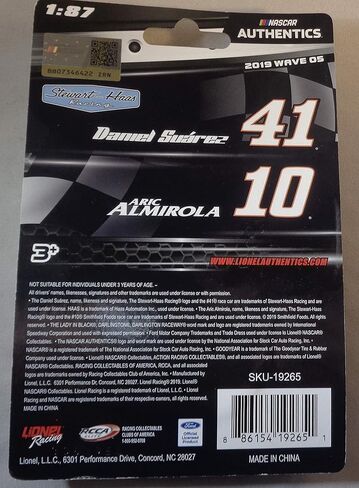 RCCA NASCAR Daniel Suarez & Aric Almirola 1:87 Die-Cast 2019 Wave 05 in Saudi Arabia