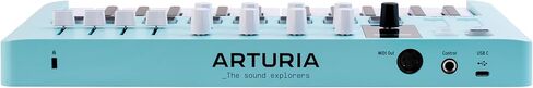 وحدة تحكم لوحة مفاتيح Arturia MiniLab 3-25 مفتاح USB MIDI مع 8 منصات طبلة متعددة الألوان، 8 مقابض وبرامج إنتاج الموسيقى متضمنة، زبرجد in Saudi Arabia