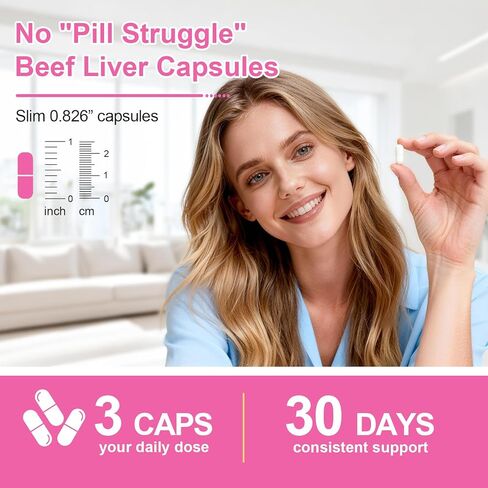 Beef Organ Supplement for Women, Grass-Fed Beef Liver Uterine Kidney Heart Organ Complex with Vitamins & Herbal | Detox, Hormone, Iron-Rich Energy & Skin Renewal | 120 Caps, 3rd Party Tested in Saudi Arabia
