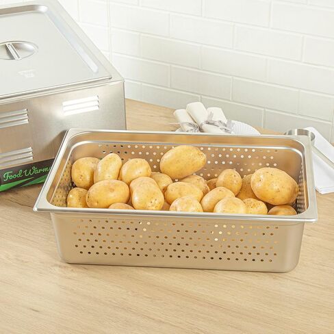 Restaurantware Steam Table Pan 1 Pack of Full Size Stainless Steel Perforated Hotel Pan Anti-Jam 6 Inch Deep Silver Commercial Kitchen Pan 24 Gauge in Saudi Arabia
