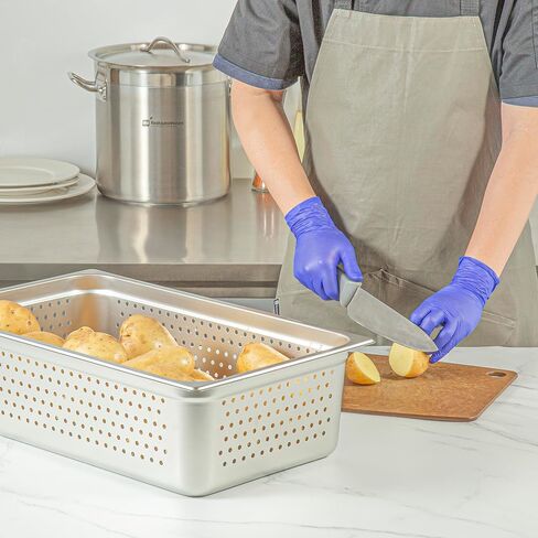 Restaurantware Steam Table Pan 1 Pack of Full Size Stainless Steel Perforated Hotel Pan Anti-Jam 6 Inch Deep Silver Commercial Kitchen Pan 24 Gauge in Saudi Arabia