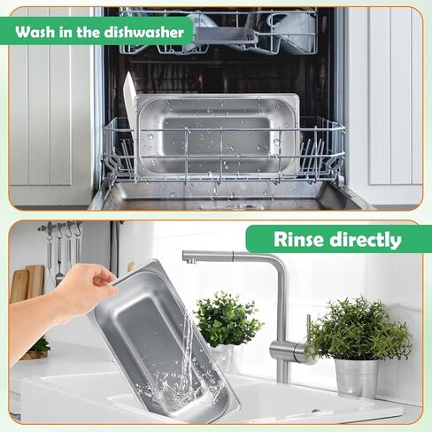 6 Pack Stainless Steel Hotel Pans 1/3 Size x 6" Deep Steam Table Pan 1/3 Stainless Steel Food Pan 6 Inch Deep Stainless Steel Commercial Food Pans for Hotel, Restaurant, Buffet, Home in Kuwait