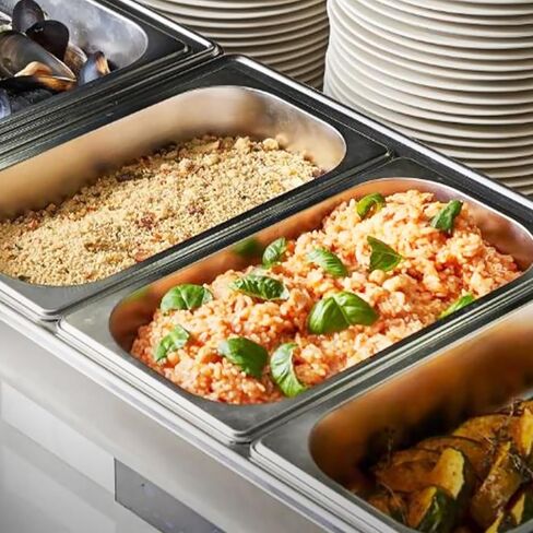 6 Pack Stainless Steel Hotel Pans 1/3 Size x 6" Deep Steam Table Pan 1/3 Stainless Steel Food Pan 6 Inch Deep Stainless Steel Commercial Food Pans for Hotel, Restaurant, Buffet, Home in Kuwait