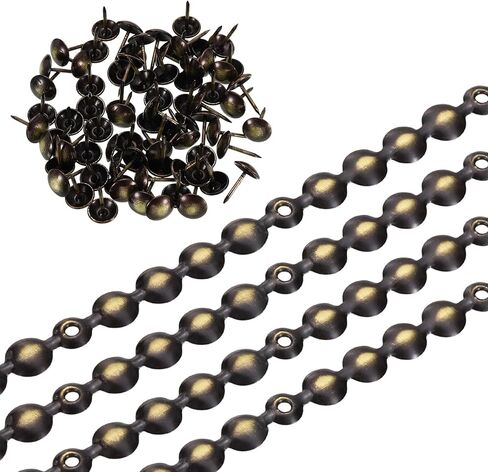 uxcell Upholstery Nailhead Trim, 4 Meters Glossy Upholstery Tacks Strips, Decorative Nail Trims with Nails for Sofa Headboard, Chair DIY Furniture Accessory (11mm Black-Gold) in Saudi Arabia