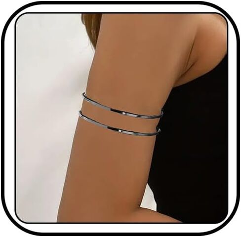 Arm Cuff Bracelet for Women Gold Arm Cuff Upper Arm Layered Cuff Bangle Bracelet Minimalist Armband Stackable Jewelry for Summer Beach in Saudi Arabia