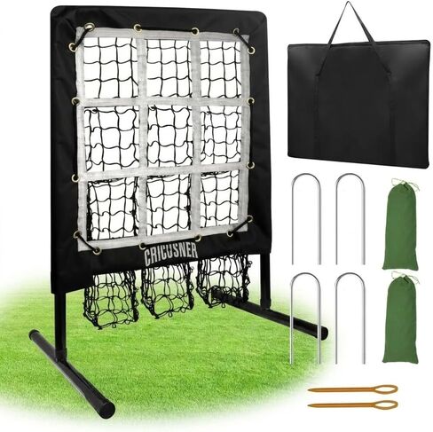 9 Hole Pitching Net, Heavy-Duty Baseball Net with Strike Zone for Pitching and Hitting, Height Adjustable Training Equipment with 9 Pocket Pitching Target for Baseball & Softball Practice in Kuwait