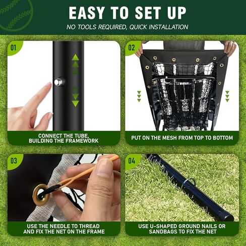 9 Hole Pitching Net, Heavy-Duty Baseball Net with Strike Zone for Pitching and Hitting, Height Adjustable Training Equipment with 9 Pocket Pitching Target for Baseball & Softball Practice in Kuwait