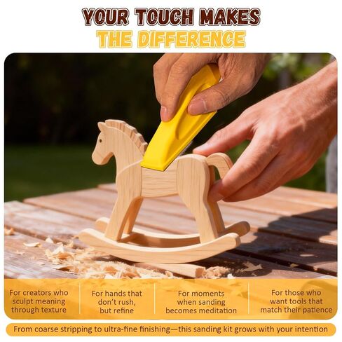 128PCS Premium Micro Sander & Sandpaper Kit, Detail & Mini Hand Sander with Small Sanding Block, 80–3000 Grit Sandpaper Assortment for Wood, Crafts, Furniture, Tight Spaces & DIY Projects in Kuwait