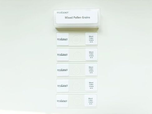 Mixed Pollen Grains Microscope Slides, 5 Pack Pollen Slides to Learn About Grains Plant Reproduction, Pollen Structure in Kuwait