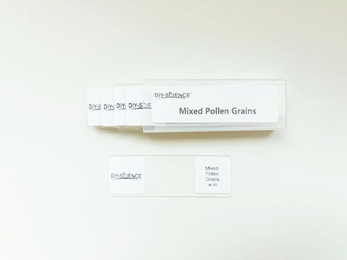 Mixed Pollen Grains Microscope Slides, 5 Pack Pollen Slides to Learn About Grains Plant Reproduction, Pollen Structure in Kuwait